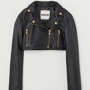 H&Moschino crop leather jaquet